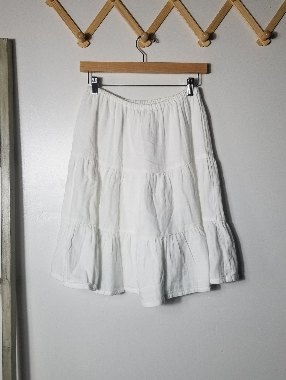 NWT OLD NAVY GIRL'S WHITE TIERED SKIRT SIZE LARGE 10/12